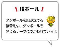 段ボール　ダンボールを組み立てる接着剤や、ダンボールを閉じるテープにつかわれているよ